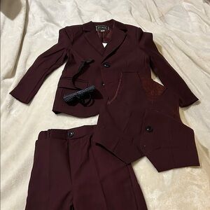 Elegant Burgundy Kid's Suit Set